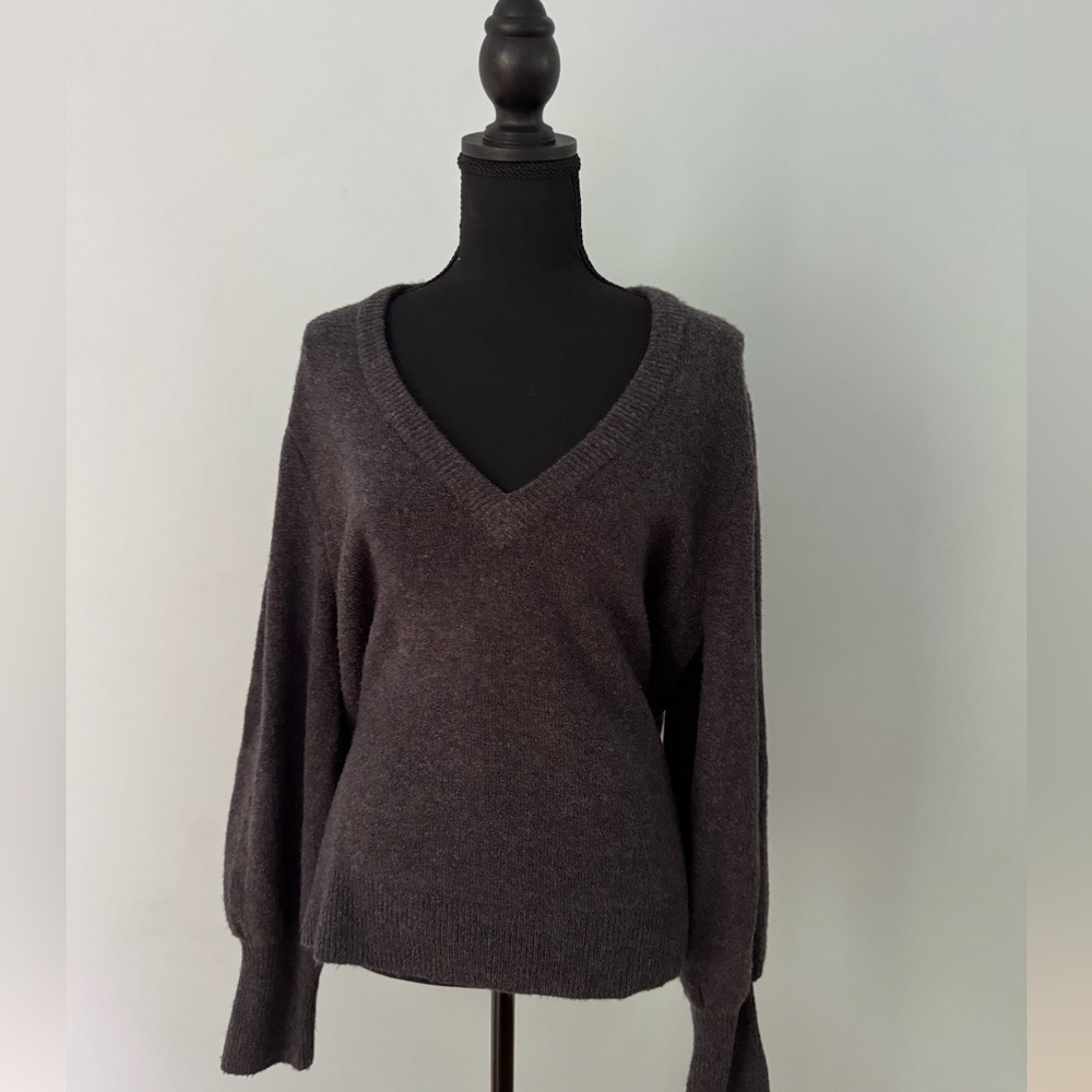 Madewell Charcoal V-Neck Sweater